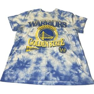 NBA Golden State Warriors Logo Graphic T-Shirt 2XL Basketball Tie Dye Blue White